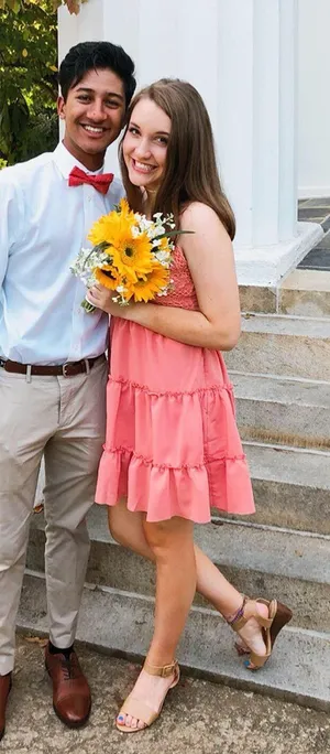 Pink Ruffle Dress Size M thumbnail 1