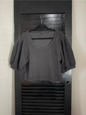 Aerie Lightweight Ribbed Short Sleeve Sweatshirt Size XL thumbnail 9