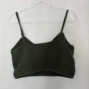 Aerie Dark Green Ribbed Crop Top Corset NWOT Womens X-Large thumbnail 6