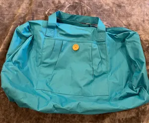 Stylish Blue Tote Bag with Button Accent thumbnail 1