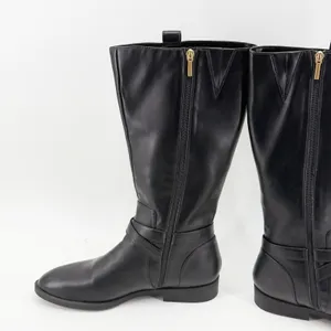 Crown & Ivy Mckay Women Black Tall Riding Boots Gold Buckle Size 11M thumbnail 3