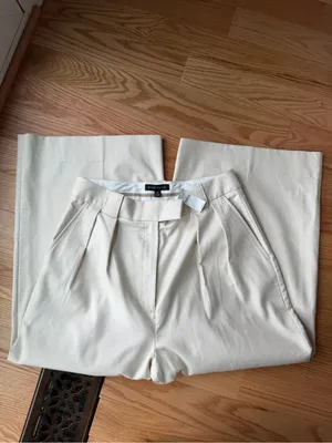Banana Republic Cruise Cropped Wide Leg Pants Cream NWT 10 thumbnail 2