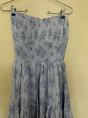 NEW Altar’d State Blue Floral Strapless Maxi Dress Size XL NWT thumbnail 5