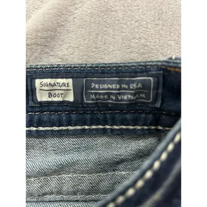 Miss Me Women's Bootcut Jeans Blue Embellished‎ Thick Stitch Low Rise Size 28 thumbnail 6