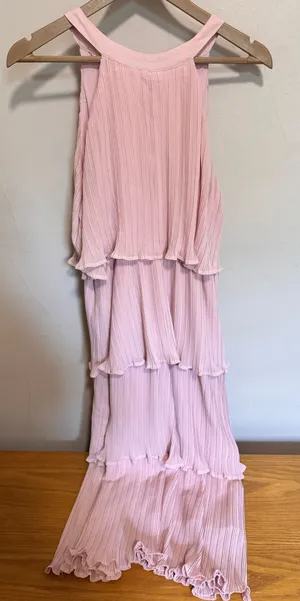 Light Pink Pleated Tiered Dress thumbnail 1