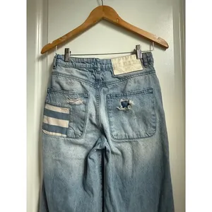 One Teaspoon Womens Smiths Low‎ Waist Wide Leg Denim Jeans Slouchy Multi Pocket thumbnail 9