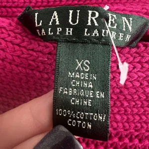 NEW Lauren Ralph Lauren Sweater XSMALL Magenta Pink Textured Boatneck Pullover thumbnail 8