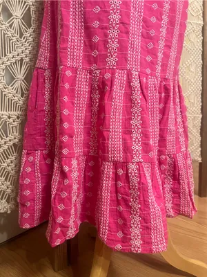 Zara Hot Pink Halter-Style Maxi Dress with White Print thumbnail 5