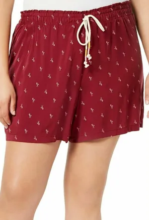 NWT Jenni Intimated Burgundy Flamingo Sleep Shorts thumbnail 1