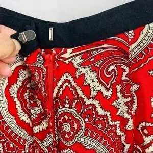 UO Staring At Stars Women’s Lightweight‎ Red Paisley Wide Leg Boho Pants Size 2 thumbnail 6