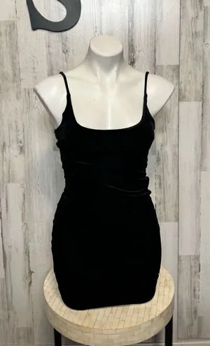 Black velvet mini dress Black thumbnail 1