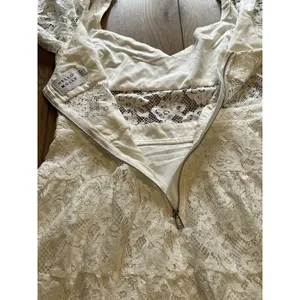 Hello Molly Lace Strapless Puffy Shoulder Ruffle Mini‎ Dress Size M US 6 Peasant thumbnail 12
