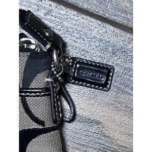 Coach Signature Stripe Swingpack Bag Black Grey‎ Jacquard Crossbody Small Y2K thumbnail 4