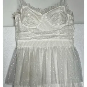 Lulus 2010s Ivory Swiss Dot Mesh Bustier Tiered Dress Medium thumbnail 8