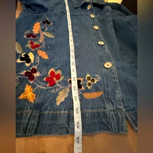 TANTRUMS Denim Embroidered Jacket 100% Cotton Size XXL. thumbnail 8