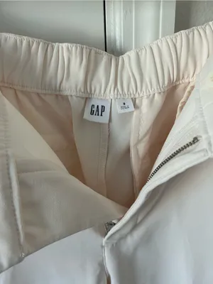 Gap Factory High Rise Easy Straight-Leg Crop Ankle Pants Back Elastic Waist thumbnail 8