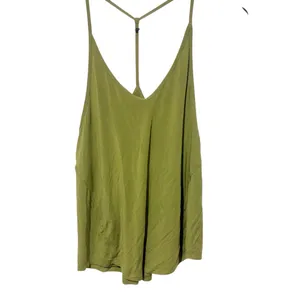 LULULEMON Size 4 Bronze Green Silk Modal Tied T- Back Relaxed Yoga‎ Tank thumbnail 2