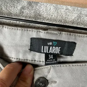 Lularoe Utility Cargo Pants Size 34 Gray Stretchy Twill Roll Up Cuffs‎ New thumbnail 6