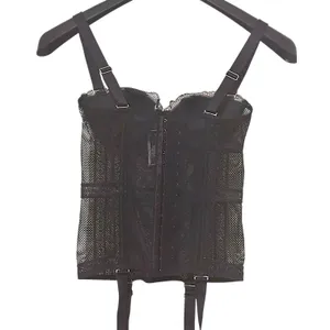Victoria’s Secret Holiday 2017 Black Iconic Very Sexy Fishnet Lace Corset Sz 34B $88 thumbnail 3