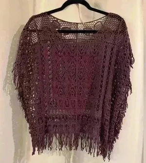 Source Unknown Women’s Purple See Throw Poncho thumbnail 1