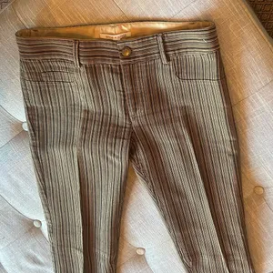 Alice + Olivia Gold Black Contrast Stripe Flare Pant Size 6 thumbnail 3