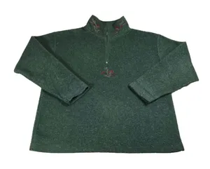 Victoria Secret Sweater Womens Pullover Quarter‎ Zip Green Country Casual Ladies thumbnail 1