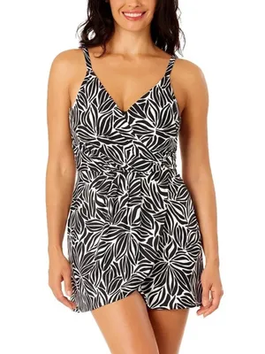 NEW Lands’ End UPF 50+ Adjustable Convertible Swim Abstract Floral Dress, Size M thumbnail 3
