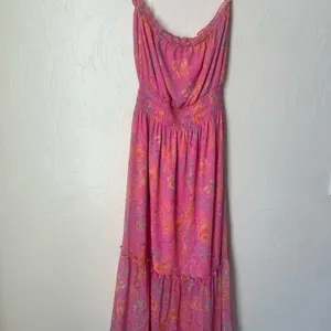 Ramy Brook Pasiley Printed Ashley dress Pink and Orange Strapless Dress size L thumbnail 10