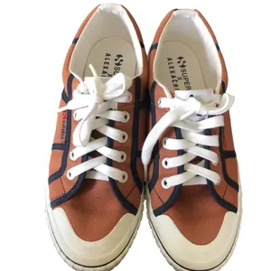 Superga x Alexa Chung Cotu Sneaker Blue/ 7.5 Orange Rust Lace Up Casual Classic thumbnail 4