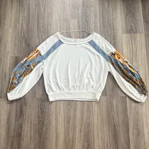 Free People White and Blue Sweater thumbnail 2