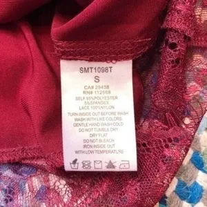 Miss Me Satin Lace Trim Tank Top Small Dark Romantic Dainty Ethereal Vamp Red thumbnail 9