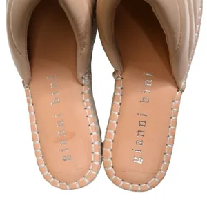 Gianni Bini Womens 7 Evert Leather Platform Slide Sandals in Light Tan thumbnail 7