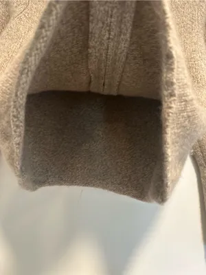 LL Bean Lambswool Angora Blend Oatmeal Sz:M Full Zip Cardigan Sweater Mock Neck. thumbnail 9