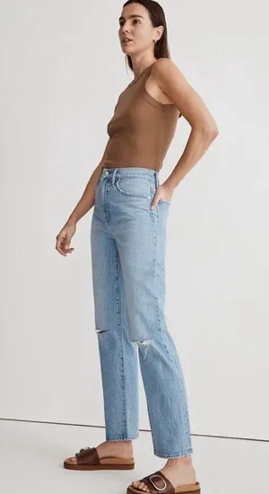 Madewell The Perfect Vintage Straight Jean Women Light Washed Blue Jeans Size 27 thumbnail 4