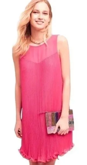 Anthropologie | MAEVE Layered Pleat Ruffle Swing‎ Dress thumbnail 1