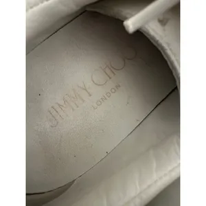 Jimmy Choo White Leather Low Top Gold Star Sneakers Shoes 35.5 5.5 thumbnail 10