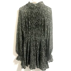 House of Harlow 1960 x REVOLVE Niles Mini Dress Burnout Velvet Color Zebra sz. M thumbnail 4