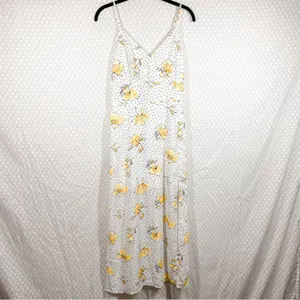 Abercrombie &‎ Fitch NWT White Yellow Romantic Floral Maxi Slip Dress thumbnail 2
