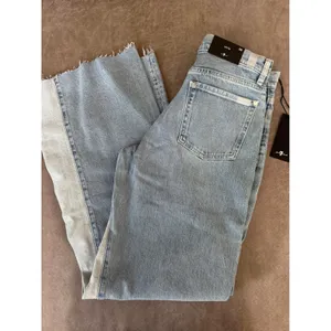 7 For All Mankind Paneled Lotta Wide Leg Jeans Seabreeze Blue Size 28 NWT thumbnail 5