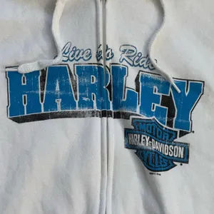 Harley Davidson White Zip Up Hoodie Sweatshirt Women’s Small thumbnail 4