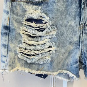 Refuge Patriotic Acid Wash Distressed American Flag Denim Shorts‎ Blue Sz 0 Star thumbnail 3