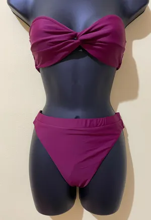 Two pieces Burgundy Bikini set Red thumbnail 3