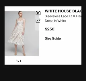 White House Black Market white lace midi dress with floral pattern, size 0 #lace #floral thumbnail 3