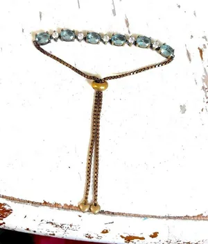 JC Penney BR SUN Vintage Aquamarine Bolo Bracelet thumbnail 1