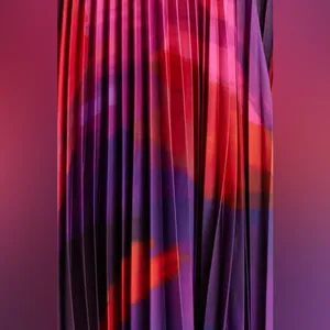 Hutch Sabina‎ Floral Tiered Plissé Gown purple brushstroke thumbnail 2
