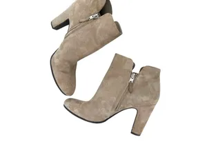 Sam Edelman Shelby Taupe Suede Heeled Ankle Booties Size 9 thumbnail 11