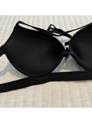 Victoria’s Secret Black Bikini Top Push-up Sz 38C Underwire Swim Padded thumbnail 11