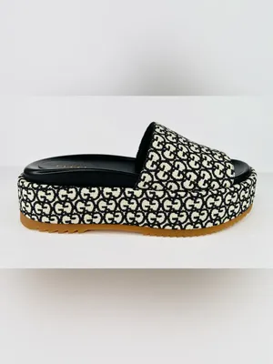 Gucci Women's Angelina Platform GG Supreme Jacquard Slide Sandals Size EU 37 thumbnail 3