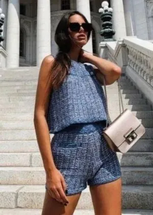 Nwt Zara High Waisted Tweed Sweater Shorts thumbnail 1