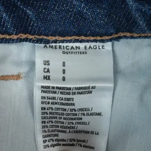 American Eagle Denim Shorts‎ 0 (28x2) High Rise Shortie Stretch Raw Hem Booty thumbnail 8